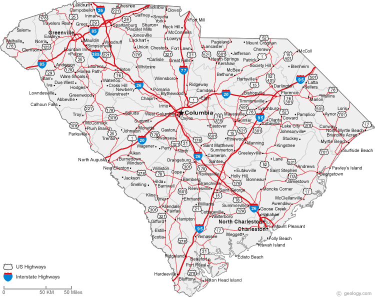 map-of-south-carolina-shuttle stops