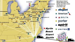 If you are flying in from the following cities we say a special Welcome!. We will have the Myrtle Beach International Airport Shuttle waiting and ready to go when you arrive. Make sure and have a reservation because we are always sold out : Akron - Canton, OH - Allentown, PA - Atlanta, GA - Atlantic City, NJ - Baltimore, MD - Boston, MA - Charleston, WV - Charlotte, NC - Chicago, IL - Cincinnati, OH - Clarksburg, WV - Cleveland, OH - Columbus, OH - Dallas, TX - Dayton, OH - Detroit, MI - Fort Lauderdale, FL - Fort Wayne, IN - Harrisburg, PA - Hartford, CT - Huntington, WV - Indianapolis, IN - Latrobe, PA - Lexington, KY - New York, NY - Newark, NJ - Niagara Falls, NY - Philadelphia, PA - Pittsburgh, PA - Plattsburgh, NY - Portsmouth, NH - St. Louis/Belleville - Syracuse, NY - Toronto, ON - Washington, DC - Youngstown, OH.